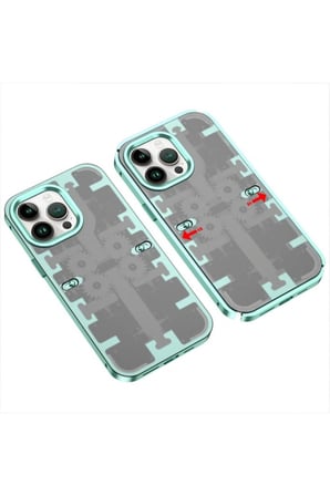 iPhone 14 Pro Kılıf Mekanik Bumper Kapak - Yeşil