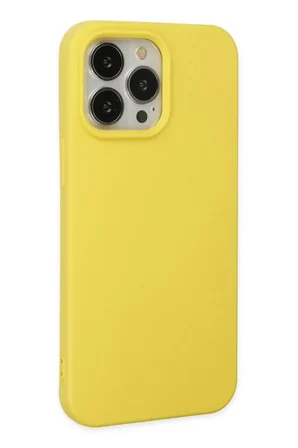 iPhone 15 Pro Kılıf Nano içi Kadife Silikon - Sarı