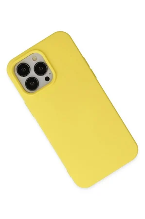 iPhone 15 Pro Kılıf Nano içi Kadife Silikon - Sarı