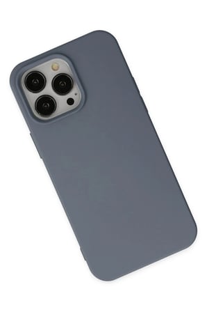 iPhone 15 Pro Max Kılıf Nano içi Kadife Silikon - Gri