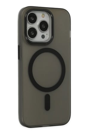 iPhone 15 Pro Max Kılıf Lodos Magneticsafe Mat Kapak - Siyah