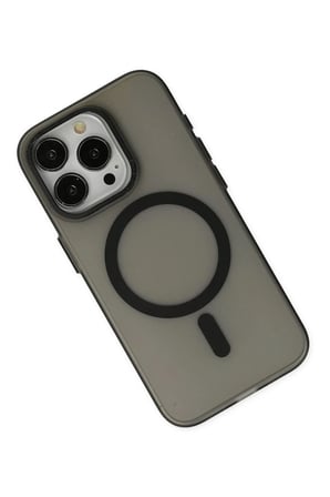 iPhone 15 Pro Max Kılıf Lodos Magneticsafe Mat Kapak - Siyah