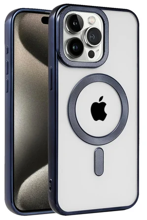 iPhone 15 Pro Kılıf Kronos Magsafe Kapak - Lacivert