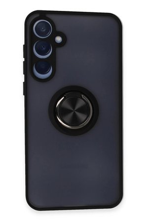Samsung Galaxy A55 5G Kılıf Montreal Yüzüklü Silikon Kapak - Siyah