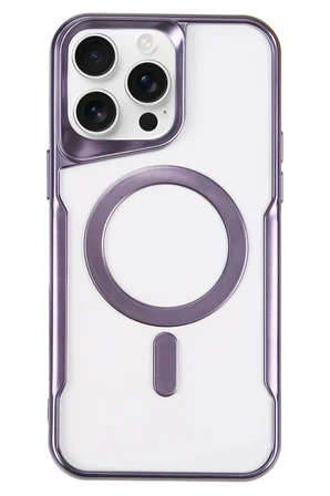 iPhone 16 Pro Kılıf Boyi Magsafe Silikon Kapak - Derin Mor