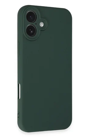 iPhone 16 Plus Kılıf Nano içi Kadife Silikon - Koyu Yeşil