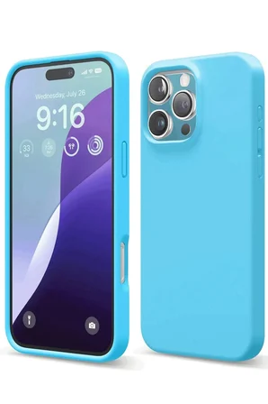 iPhone 16 Pro Max Kılıf Nano içi Kadife Silikon - Mavi