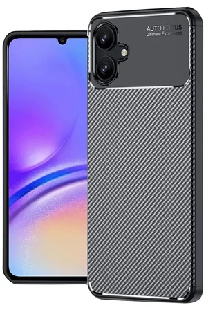 Samsung Galaxy A06 Kılıf Auto Focus Karbon Kapak - Siyah