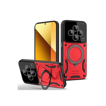Redmi 14C Kılıf Joy Lens Standlı Kapak - Kırmızı