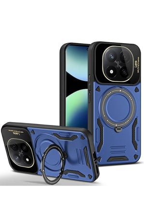 Redmi Note 14 Pro 4G Kılıf Joy Lens Standlı Kapak - Lacivert