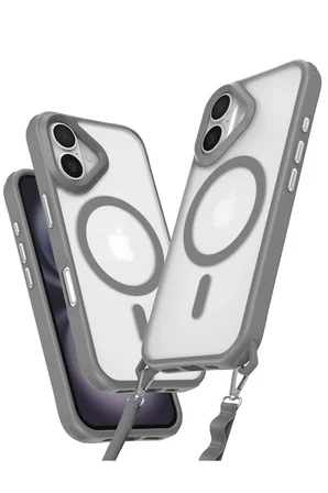 iPhone 16 Kılıf Enka Magsafe Silikon Kılıf - Titan Gri