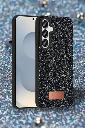 Samsung Galaxy S25 Bright Simli Kapak - Siyah