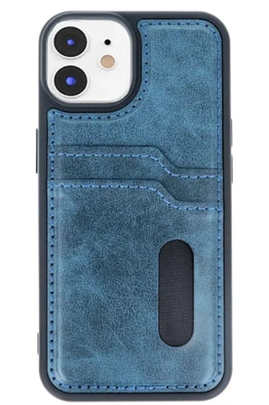 iPhone 11 Kılıf Sara Kartvizitli Deri Kılıf - Lacivert