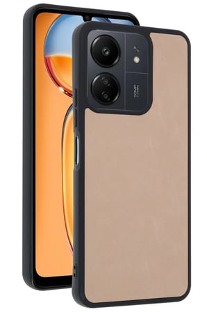Redmi 13C Kılıf Aras Deri Kapak - Pudra