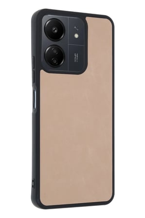 Redmi 13C Kılıf Aras Deri Kapak - Pudra