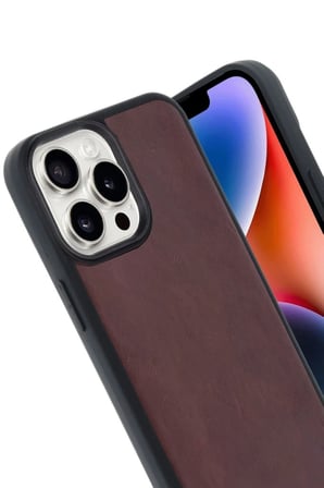 iPhone 14 Pro Max Kılıf Aras Deri Kapak - Bordo