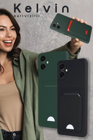 Samsung Galaxy A16 5G Kılıf Kelvin Kartvizitli Silikon - Açık Yeşili