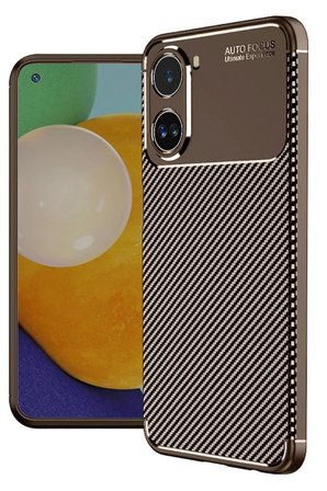 Poco X7 Pro Kılıf Auto Focus Karbon Kapak - Kahverengi