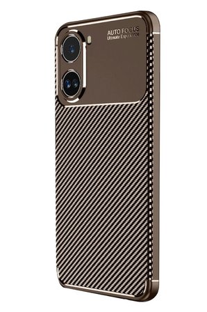 Poco X7 Pro Kılıf Auto Focus Karbon Kapak - Kahverengi