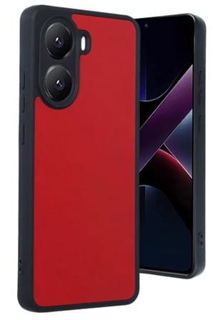 Poco X7 Pro Kılıf Aras Deri Kapak - Kırmızı