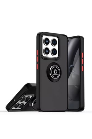 Mi 15 Kılıf Montreal Yüzüklü Silikon Kapak - Siyah