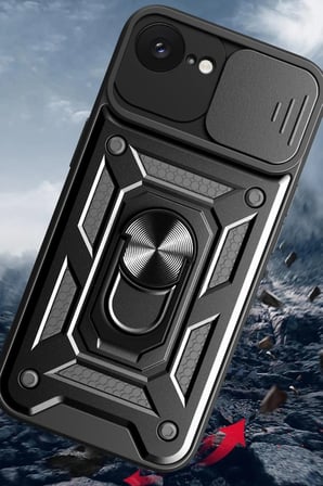 iPhone 16E Kılıf Pars Lens Yüzüklü Silikon - Yeşil