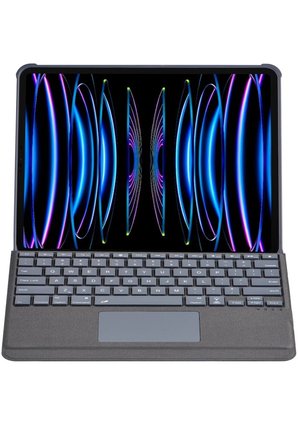 T5509D iPad Pro 12.9 (2022) Kılıf Palermo Ledli Klavyeli Standlı Tablet Kılıfı - Siyah