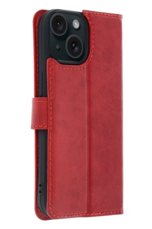 iPhone 15 Trend S Plus Kapaklı Kılıf - Kırmızı