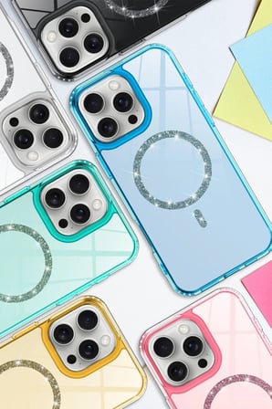 iPhone 14 Live Diamond Magsafe Kapak - Siyah