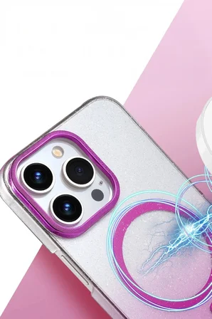 iPhone 15 Pro Max Glossy Magsafe Kapak - Mavi
