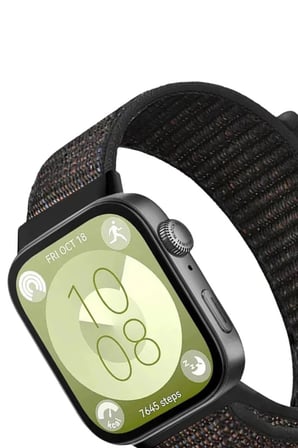 Huawei Fit 4 Hasırlı Cırtcırtlı Kordon - Siyah