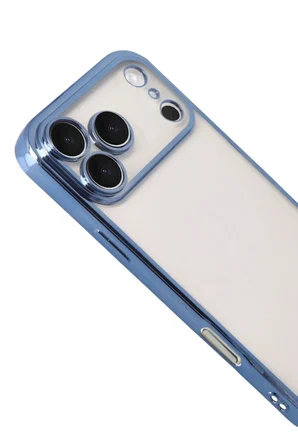 iPhone 17 Pro  Lensli Silikon - Açık Mavi