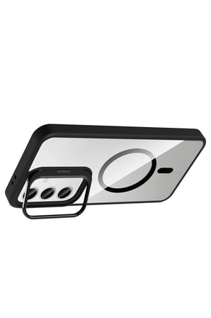 Samsung Galaxy S24 FE Remim Lensli Magsafe Standlı Kapak - Siyah