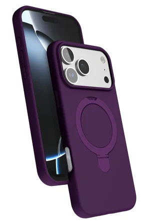 iPhone 17 Pro Regal Magsafe Standlı Kapak - Derin Mor