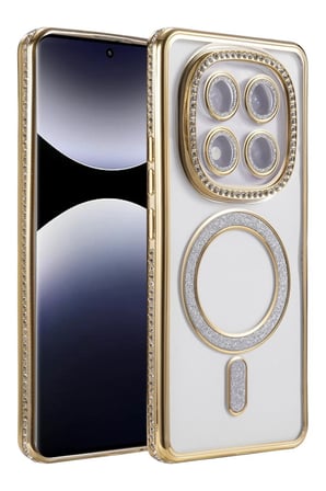 Redmi Note 14 Pro 5G Joke Simli Magneticsafe Kılıf - Gold