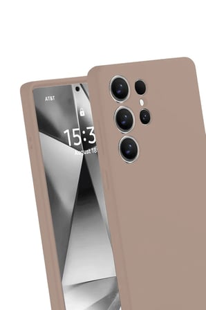 Samsung Galaxy S25 Ultra Kılıf Nano içi Kadife Silikon - Pudra