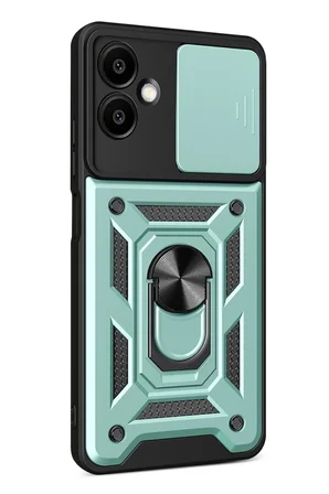 Samsung Galaxy A07 4G Pars Lens Yüzüklü Silikon - Yeşil