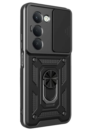 Mey İthalat®   Redmi 15 4G Pars Lens Yüzüklü Silikon - Siyah