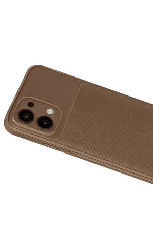 A6 Pro 4G Auto Focus Karbon Kapak - Kahverengi