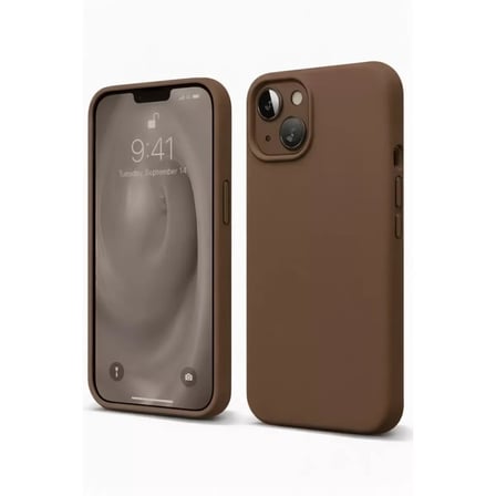 iPhone14KılıfFirstSilikon-Kahverengi
