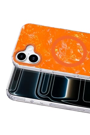 iPhone 16 Mila Dalgalı Magsafe Kapak - Turuncu