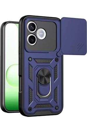 Huawei Honor 600 Lite Pars Lens Yüzüklü Silikon - Lacivert