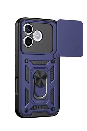 Huawei Honor 600 Lite Pars Lens Yüzüklü Silikon - Lacivert