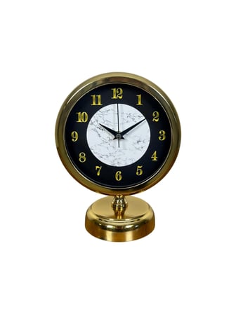 Mermer Işıltısı Gold 25 x 20 Cm Metal Masa Saati