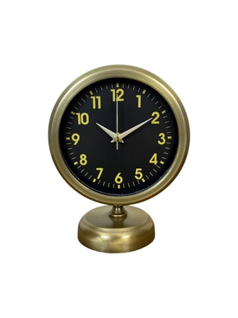 Retro Elegance 25 x 20 Cm Eskitme Metal Masa Saati