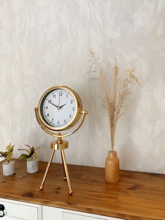 Gold Luxury Modern Üç Ayaklı Masa Saati