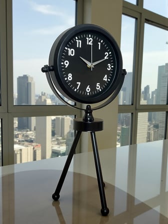 Black Luxury Modern Üç Ayaklı Metal Masa Saati