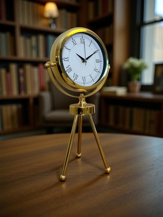 Saray Zarafeti Gold Tripod Üç Ayaklı Metal Masa Saati