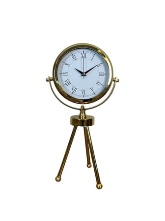 Saray Zarafeti Gold Tripod Üç Ayaklı Metal Masa Saati