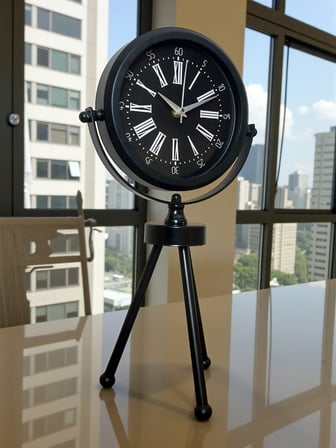 Heritage Black Üç Ayaklı Metal Masa Saati
